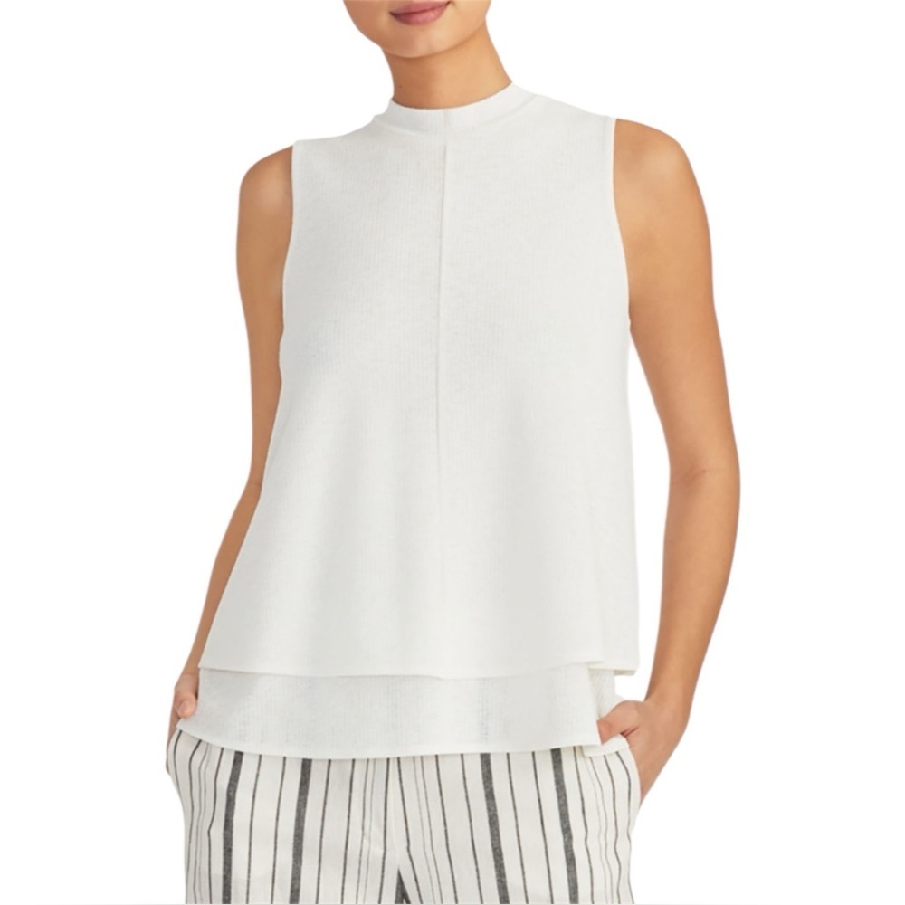 Rachel Roy Stylish Double Tie Back Sleeveless lightweight fabric layered Blouse